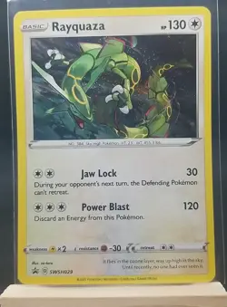 Rayquaza SWSH029 Black Star Promo Sword & Shield Cards Holo Pokemon Cards Rare - Image 1