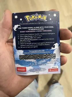 Pokemon Scarlet And Violet Serial Codes Shiny Koraidon or Miraidon UNSCRATCHED! - Image 2