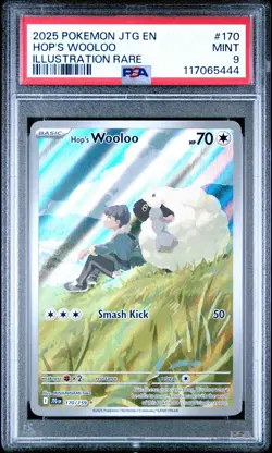 2025 POKEMON JTG EN-JOURNEY TOGETHER ILLUSTRATION RARE #170 HOP'S WOOLOO PSA 9 - Image 1