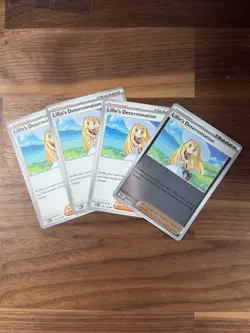4x Lillie's Determination 119/132 Mega Evolution - Pokemon TCG - playset Reverse - Image 1