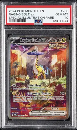 2024 POKEMON TEF EN-TEMPORAL FORCES #208 RAGING BOLT EX PSA 10 - Image 1