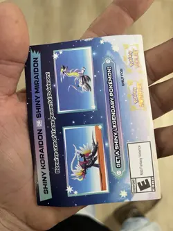 Pokemon Scarlet And Violet Serial Codes Shiny Koraidon or Miraidon UNSCRATCHED! - Image 1