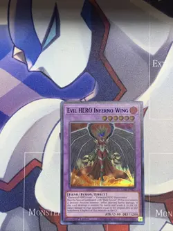 Yugioh Evil HERO Inferno Wing Blue Ultra Rare LDS3-EN027 1st Near Mint - Image 1
