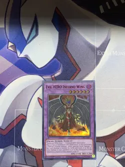 Yugioh Evil HERO Inferno Wing Red Ultra Rare LDS3-EN027 1st Near Mint - Image 1
