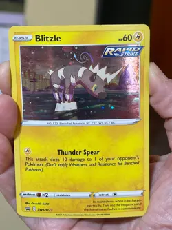 POKEMON BLITZLE #SWSH173 PROMO BLACK STAR COSMOS HOLOFOIL HD SWIRL NM CARD - Image 1