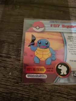 SQUIRTLE #07 - 2000 Topps Chrome Pokemon CARD - REGULAR HOLO - LP - Image 3