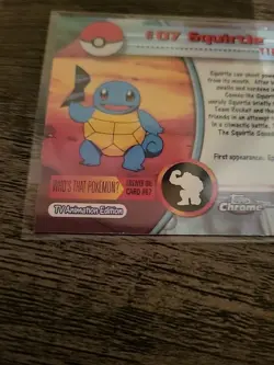 SQUIRTLE #07 - 2000 Topps Chrome Pokemon CARD - REGULAR HOLO - LP - Image 4