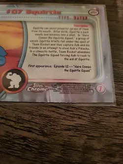 SQUIRTLE #07 - 2000 Topps Chrome Pokemon CARD - REGULAR HOLO - LP - Image 5