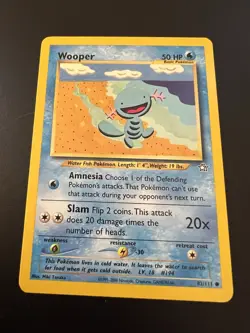 Wooper 82/111 Neo Genesis Unlimited 2000 Pokemon Card Common NM - Image 1