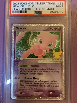 MEW EX HOLO #88 POKEMON CELEBRATIONS CLASSIC COLLECTION CARD PSA 9 MINT NEW - Image 1