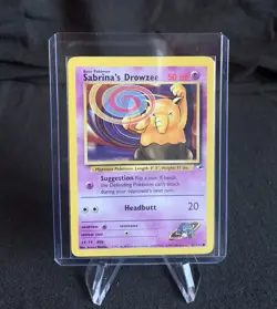 (Unlimited) Pokemon SABRINA'S DROWZEE Card GYM HEROES Set 92/132 Common LP - Image 1