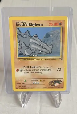 BROCK’S RHYHORN - Gym Heroes Set - 70/132 - Common - Pokemon Card - LP - Image 1