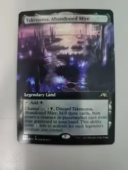 MTG Takenuma, Abandoned Mire Kamigawa: Neon Dynasty 505 Foil Borderless Rare - Image 1