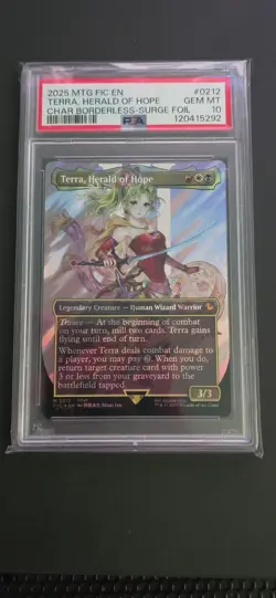 Terrra Herald of Hope SURGE FOIL 212 PSA 10 GEM MINT (MTG Final Fantasy 2025) - Image 1