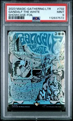 PSA 9 FOIL Gandalf the White Poster 0732 M Borderless, MTG LotR - Image 1