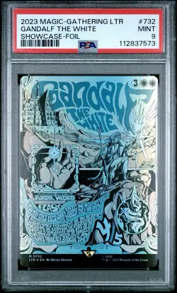 PSA 9 FOIL Gandalf the White Poster 0732 M Borderless, MTG LotR - Image 3