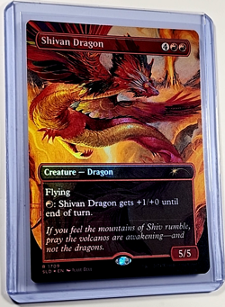 2024 MTG Magic the Gathering SLD Secret Lair Borderless Foil #1709 Shivan Dragon - Image 3