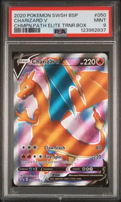 2020 POKEMON SWSH BLACK STAR PROMO #050 CHARIZARD V PSA 9 - Image 1