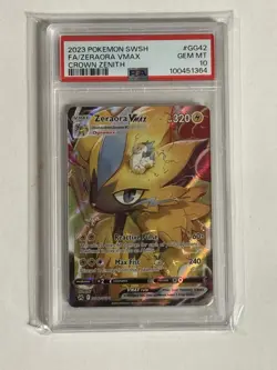 GRADED PSA 10 2023 Pokemon SWSH FA/Zeraora VMax Crown Zenith #GG42 - Image 1
