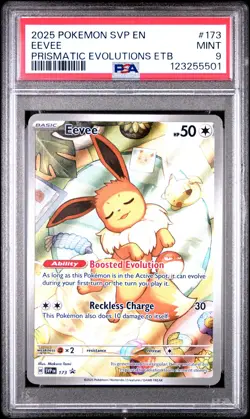 2025 POKEMON SVP EN-SV BLACK STAR PROMO #173 EEVEE PSA 9 - Image 1
