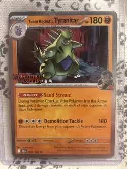 Team Rockets Tyranitar Destined Rivals Pre Release Promo Card 096/182 NM - Image 1