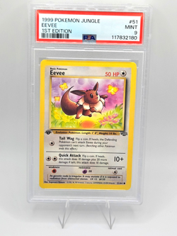 Pokemon Card 51/64 Eevee 1st Edition Jungle English - PSA 9 NEW CERT - Image 1