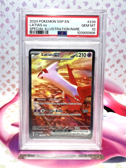 PSA 10 GEM MINT Latias ex 239/191 Sv08: Surging Sparks HOLO Pokemon Card - Image 1