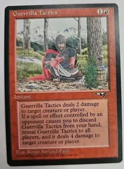 MTG Magic The Gathering Card Guerrilla Tactics Instant Red Alliances 1996 - Image 1