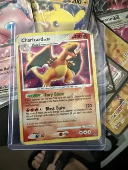 2007 Pokemon TCG Charizard LV.55 Holo Rare Card 3/132 Secret Wonders MP/LP - Image 1