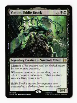 Venom, Eddie Brock (Foil) 0012 (M) MTG Marvel's Spider-Man Eternal-Legal (SPE) - Image 1