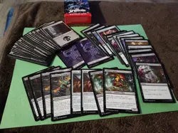 52 MtG Marvel's Spider-Man Lot of Black Commons, Basic Land, Full Art, Artifacts - Image 1