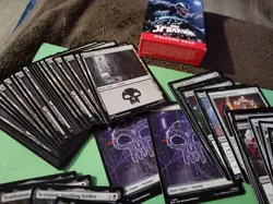 52 MtG Marvel's Spider-Man Lot of Black Commons, Basic Land, Full Art, Artifacts - Image 2