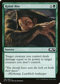Rabid Bite 4x FOIL M19 MTG Core Set 2019 Common MINT green - Image 1