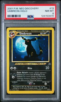 2001 POKEMON NEO DISCOVERY #13 UMBREON-HOLO PSA 8 - Image 1