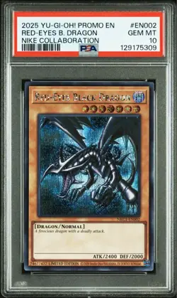 PSA 10 Red Eyes Black Dragon Nike Promo YuGiOh Limited Edition Card Rare - Image 1