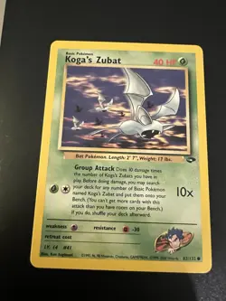 Koga’s Zubat 83-132 Gym Challenge Unlimited 2000 Pokemon Card Common NM - Image 1