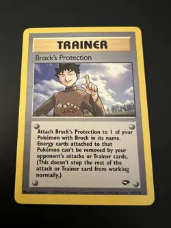 Brock’s Protection 101/132 Gym Challenge Unlimited 2000 Pokemon Card Rare NM - Image 1