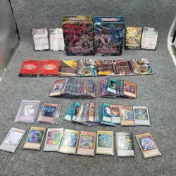 Lot Of 300+ Yugioh Cards 2 2016 Mega Tins 5 Play Mats Blue Eyes White Dragon - Image 1