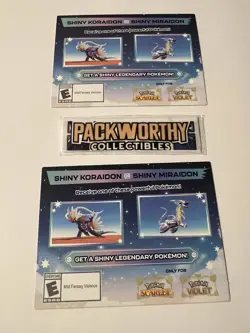 2x GameStop Scarlet & Violet Shiny Koraidon/Miraidon Promo Card NEW UNSCRATCHED - Image 1