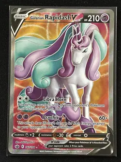 Pokemon TCG Chilling Reign Galarian Rapidash V Ultra Rare Holo Card 167/198 - Image 1