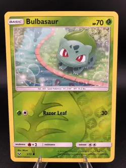 Bulbasaur Reverse Holo 1/73 Shining Legends 2017 Pokemon Card LP/MP - Image 1