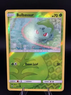 Bulbasaur Reverse Holo 1/73 Shining Legends 2017 Pokemon Card LP/MP - Image 2