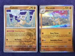 Cubone & Marowak Reverse Holo/Holo Near Mint 2x Pokemon Card Lot SV 151 - Image 1