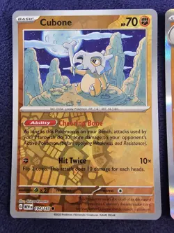 Cubone & Marowak Reverse Holo/Holo Near Mint 2x Pokemon Card Lot SV 151 - Image 2