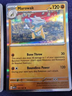 Cubone & Marowak Reverse Holo/Holo Near Mint 2x Pokemon Card Lot SV 151 - Image 3