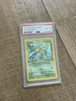 1999 pokemon jungle scyther holo 1st edition PSA NM-MT 8 - Image 1
