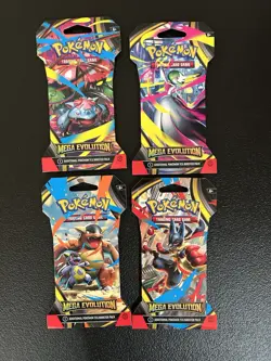 Pokemon TCG: Mega Evolution Sleeved Booster Packs Lot Of 4 - Full Art Set - Image 1