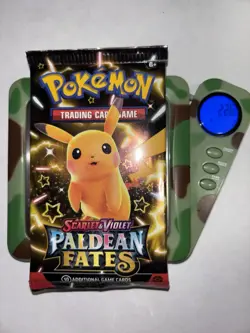 22.6g! HEAVY Paldean Fates Booster Pack Pokemon TCG - Mint - Pikachu Art - Image 1