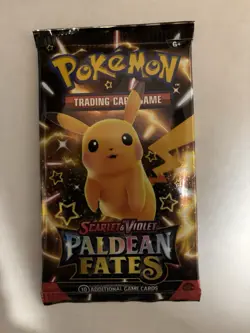 22.6g! HEAVY Paldean Fates Booster Pack Pokemon TCG - Mint - Pikachu Art - Image 2