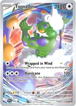 Pokemon TCG Tornadus SVP 210 White Flare Full Art Black Star Promo Rare Holo - Image 1